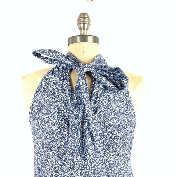 J. Crew S/L Floral Halter Style Stretch Blouse Top - Picture 3 of 8